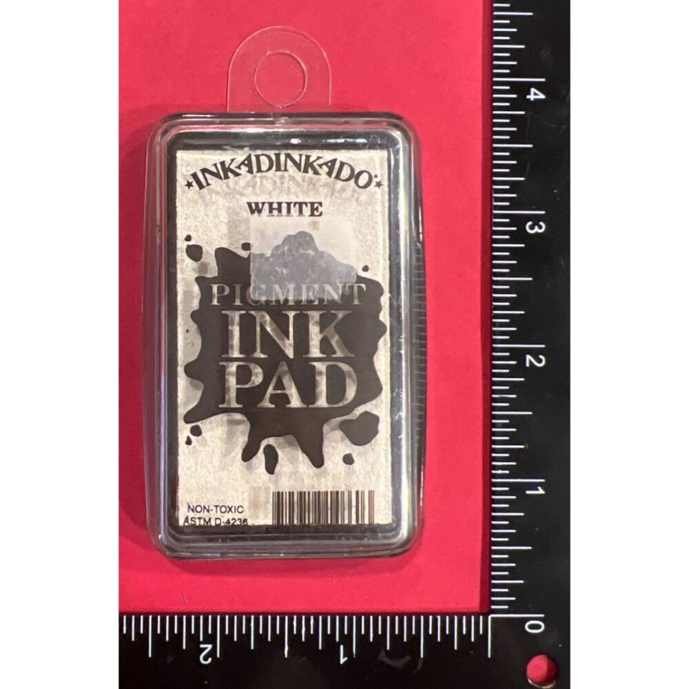Inkadinkado White Pigment Ink Pad Non-Toxic 2" x 3.25" D-4236